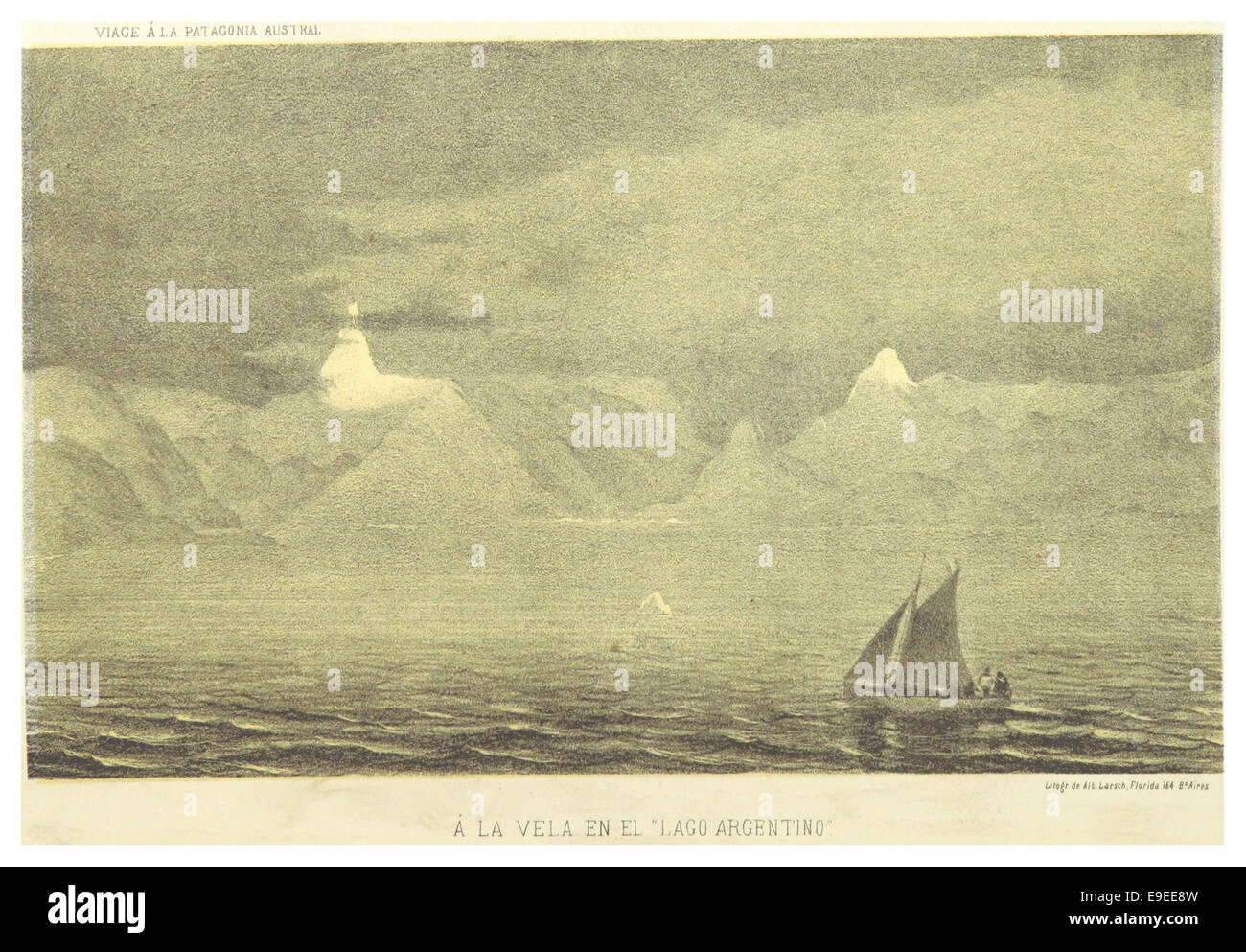 Moreno(1879) p010 A LA VELA EN EL LAGO ARGENTINO Stockfoto