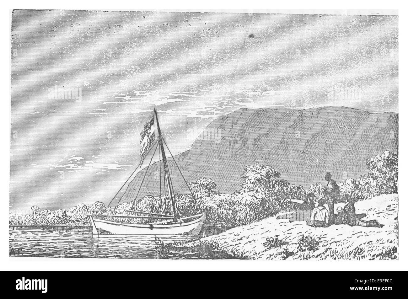 Moreno(1879) p367 CAMPAMENTO de LAS TIERRAS VC38DRGENES DEL LAGO ARGENTINO Stockfoto
