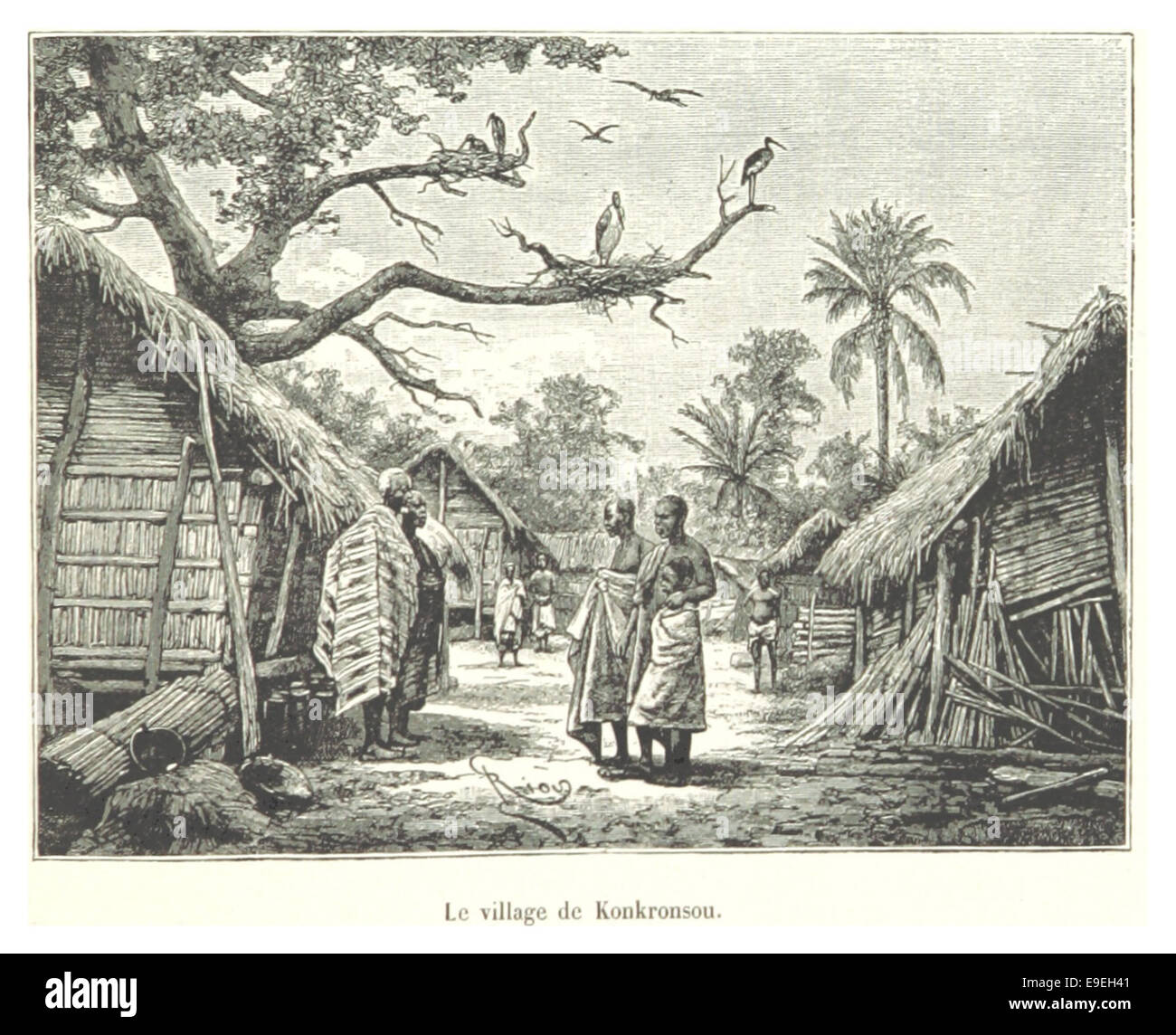 Diese Referenz beschreibt das Dorf Konkronsou, wahrscheinlich eine historische oder kulturelle Siedlung, die in der Literatur der Epoche dokumentiert ist. Stockfoto