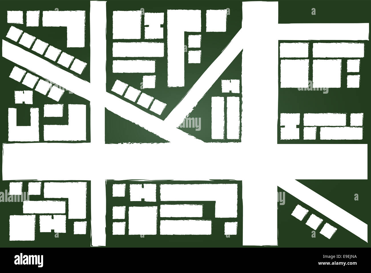 Regionales Stadtplan Zeichnung auf Tafel Stockfoto