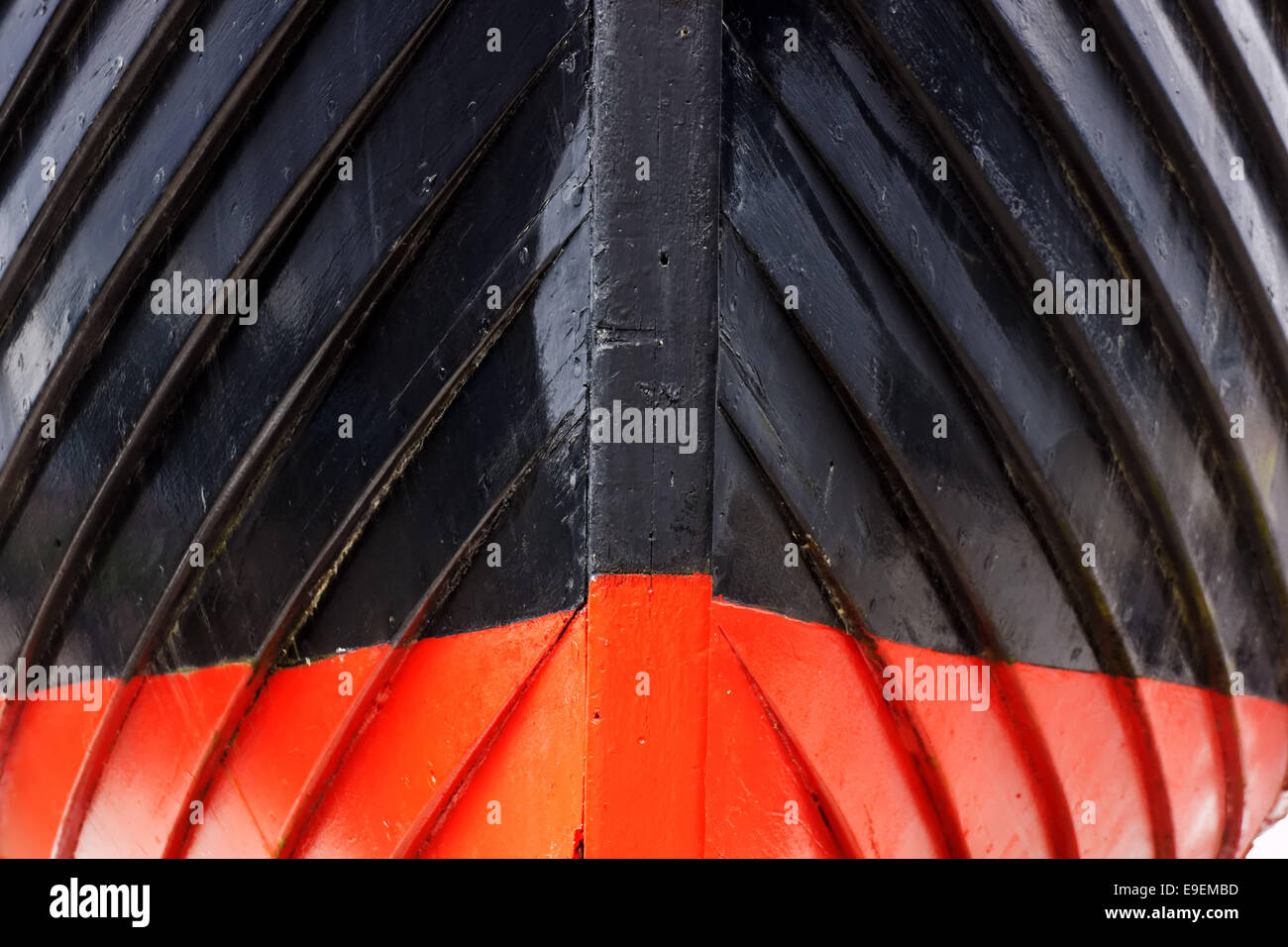 Bogen des Replikats Viking ship Valhalla bei Bojer Wikan Fischer Memorial Park, Petersburg, Alaska, USA Stockfoto