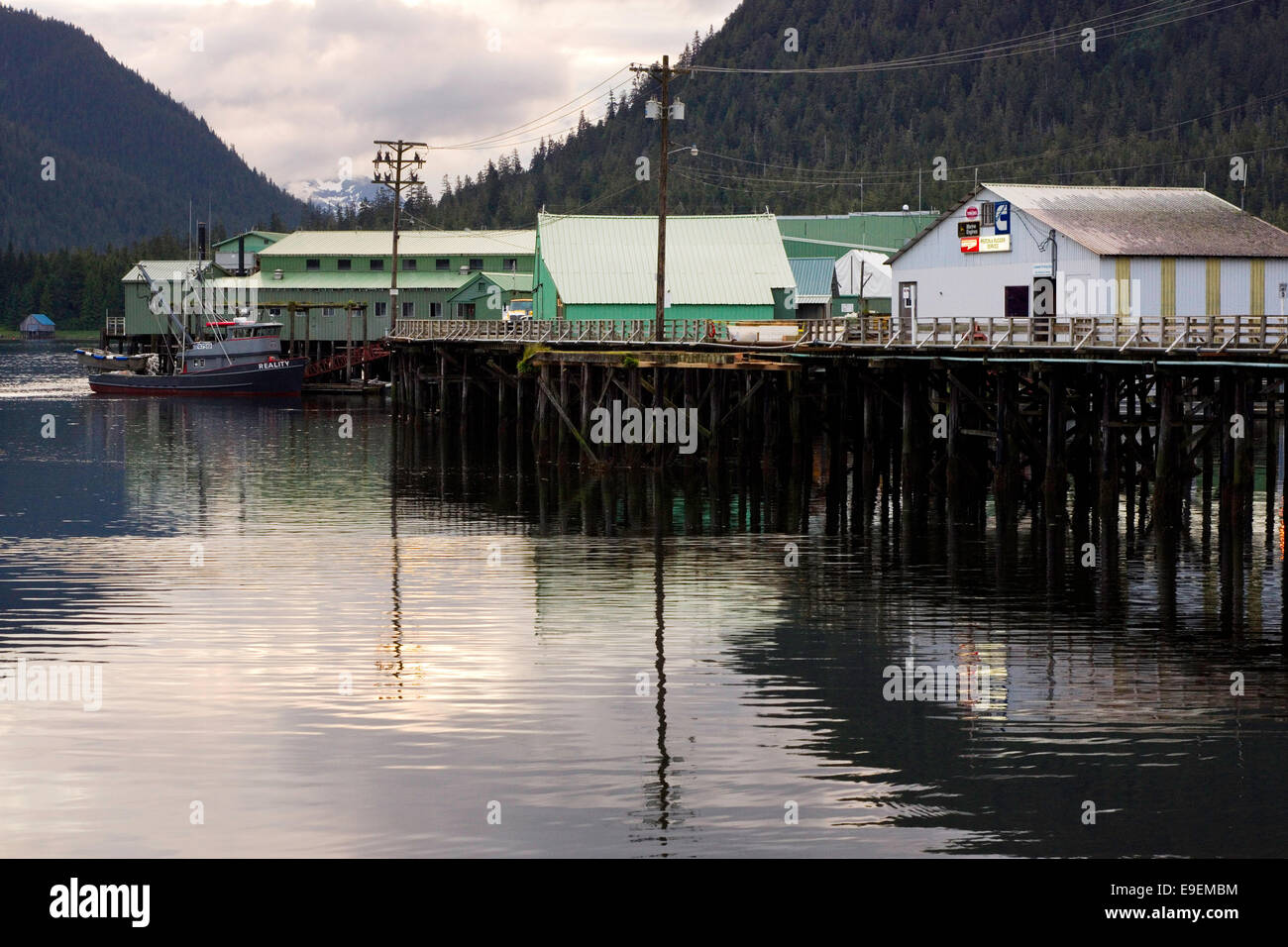 Werften und Ocean Beauty Seafoods Cannery, Nordhafen, Petersburg, Alaska, USA Stockfoto