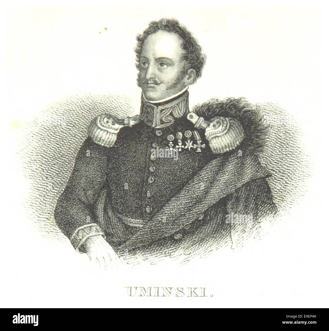 Diese Studie von Soltyk aus dem Jahr 1834 zeigt die Region Uminski und dokumentiert ihre Geschichte und Topographie. Die Karte ist Teil einer größeren Arbeit, die die kulturelle und geografische Bedeutung der Region im frühen 19. Jahrhundert widerspiegelt. Stockfoto