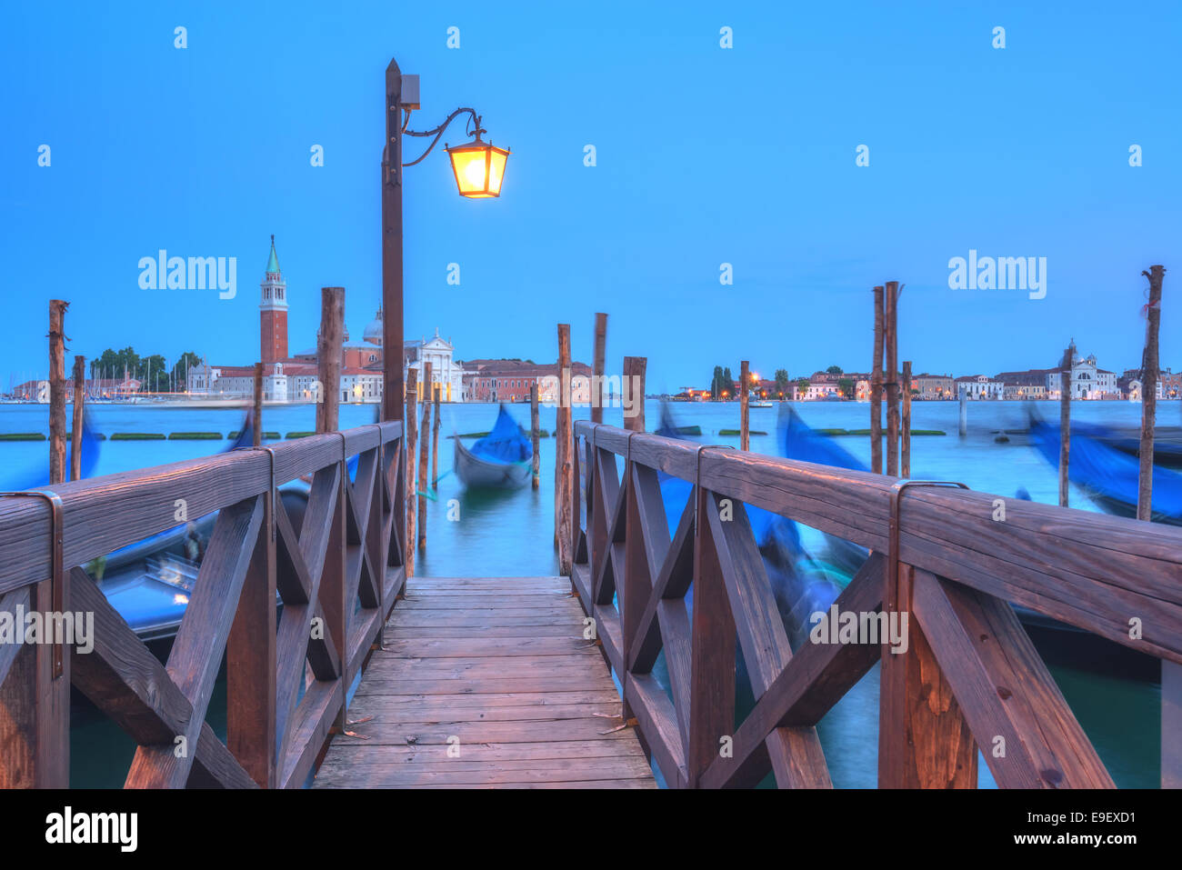 Venedig Gondel am Abendzeit Stockfoto