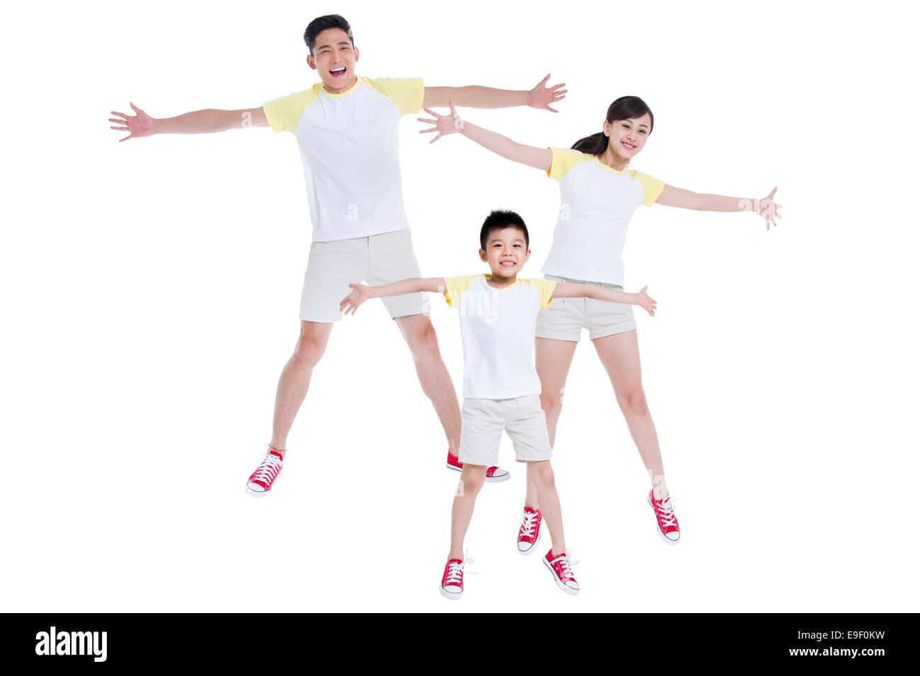 Glückliche junge Familie Stockfoto