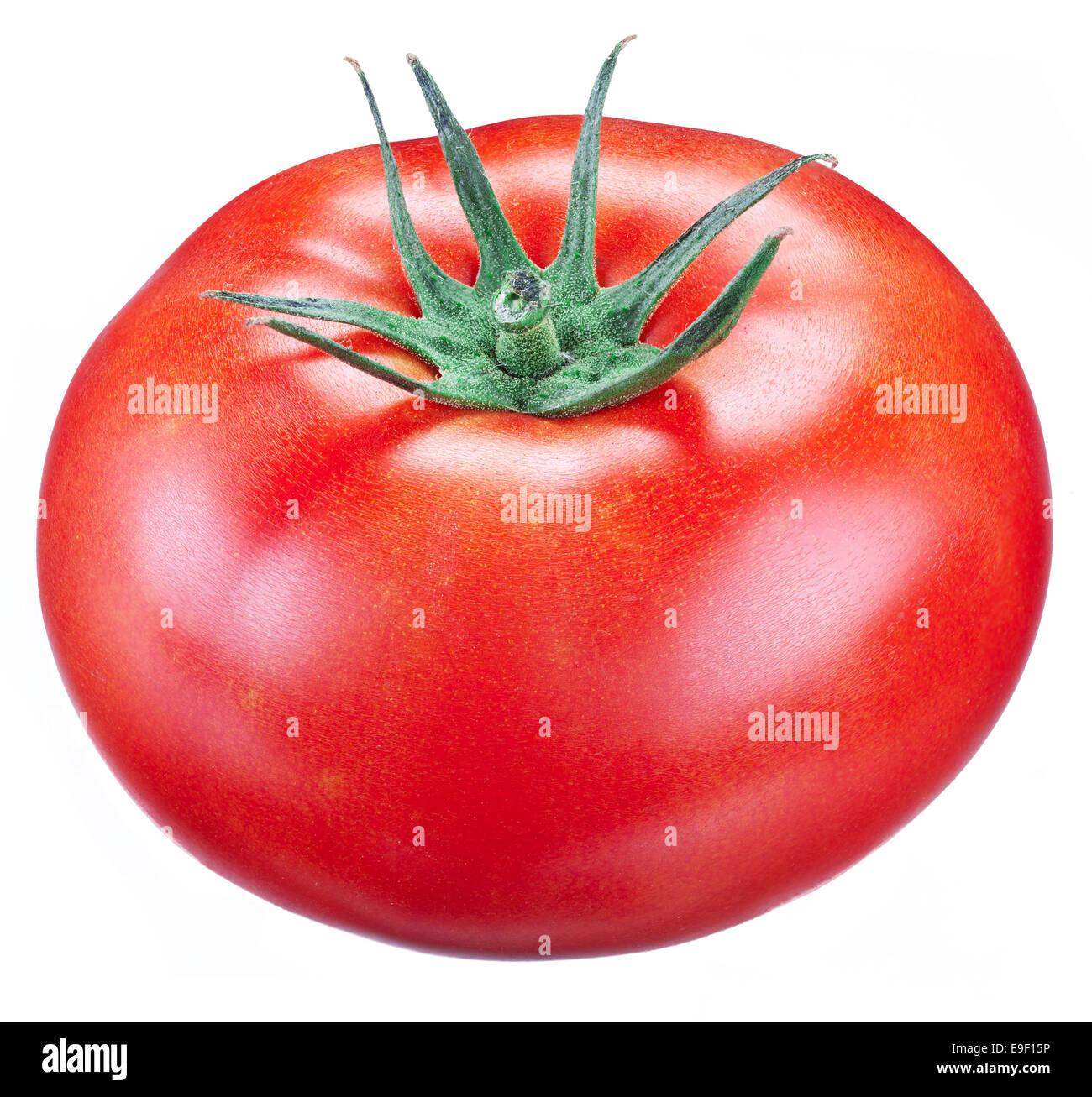 Tomaten auf einem weißen Hintergrund. Datei enthält Beschneidungspfade. Stockfoto