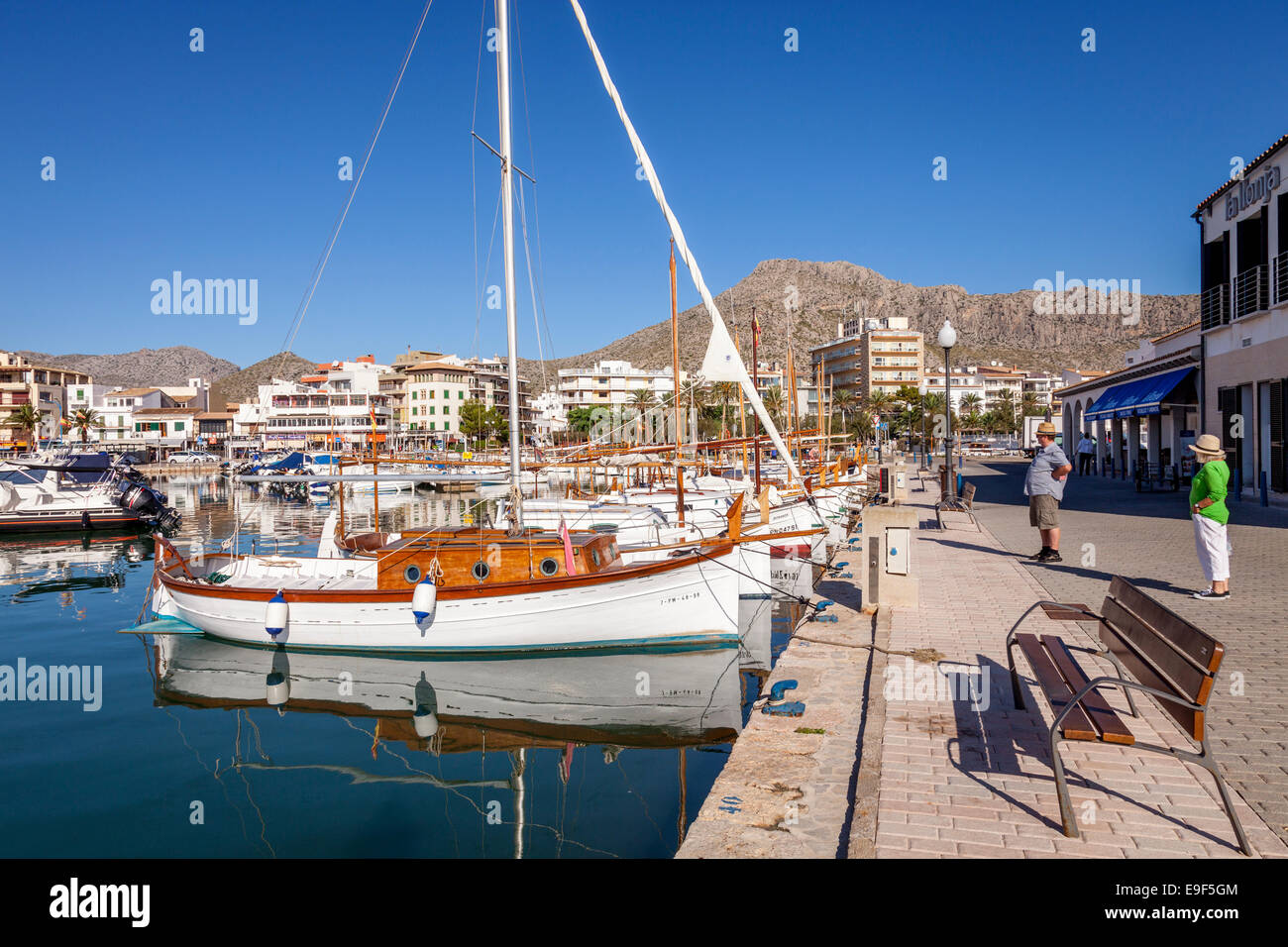 Der Hafen, Puerto de Pollensa, Mallorca - Spanien Stockfoto