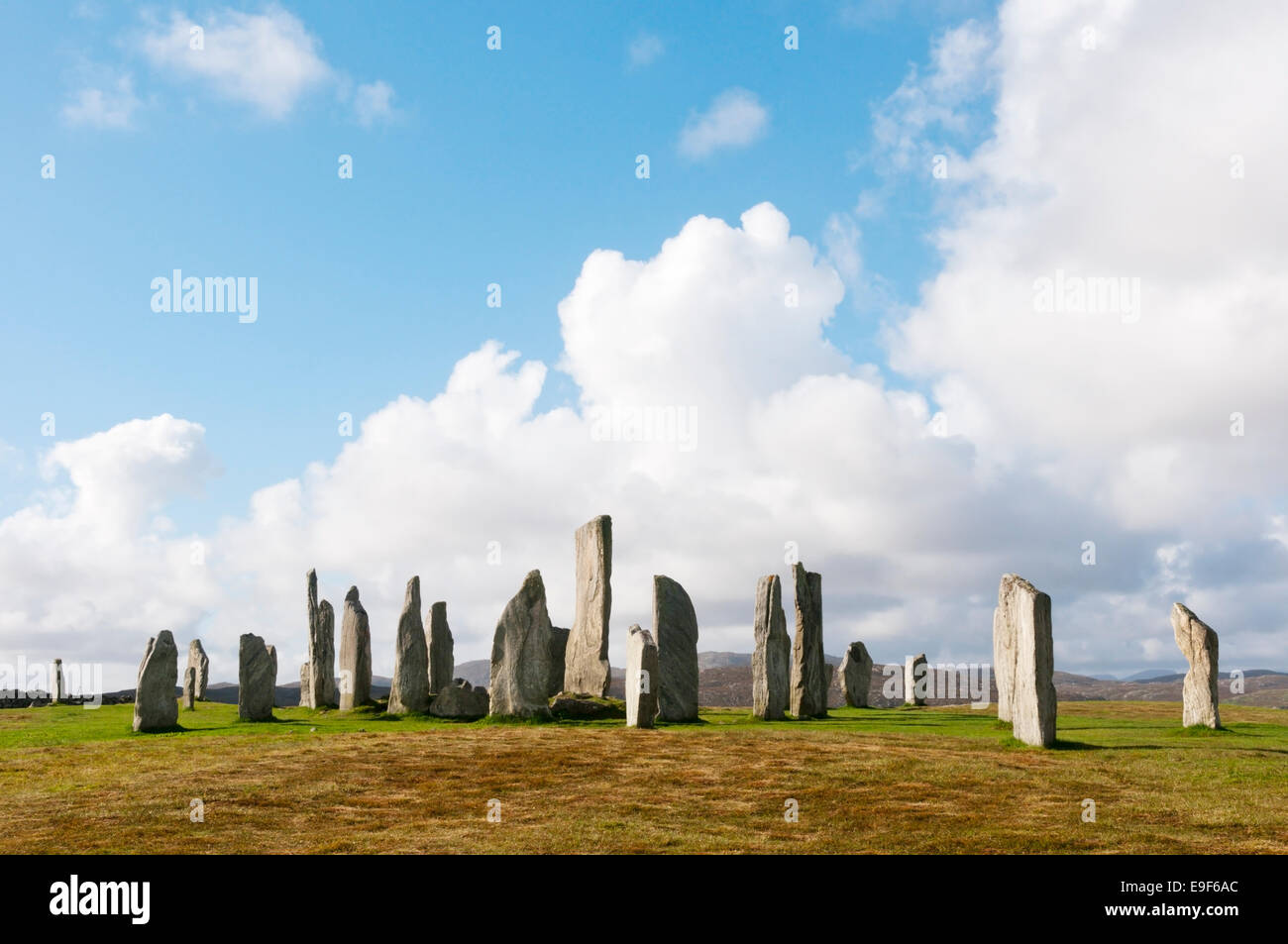 Callanish ich Kreis und Avenue auf der Insel Lewis auf den äußeren Hebriden, Schottland Stein. Stockfoto
