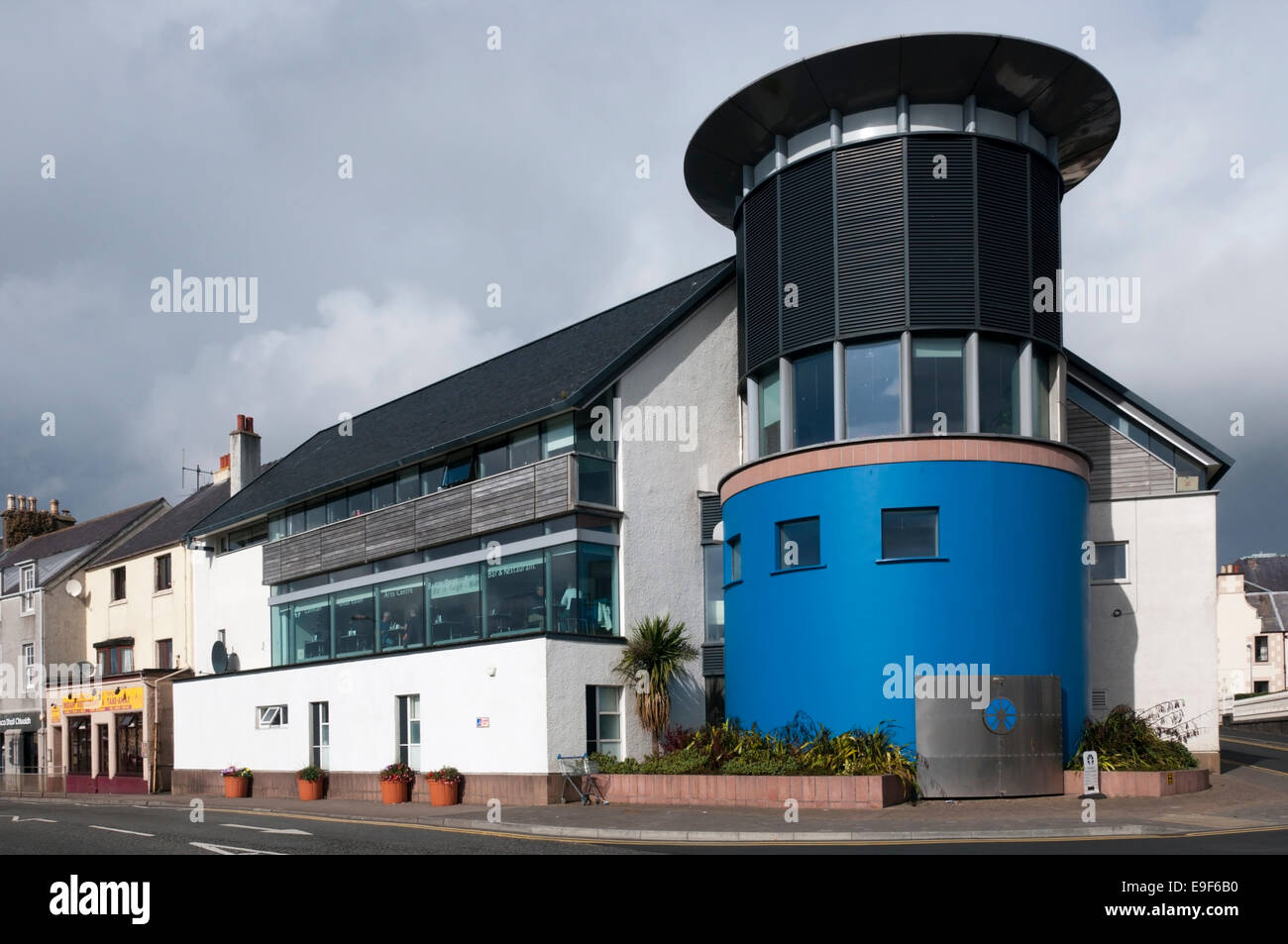 Die eine Lanntair Arts Centre in Stornoway, Isle of Lewis. Stockfoto