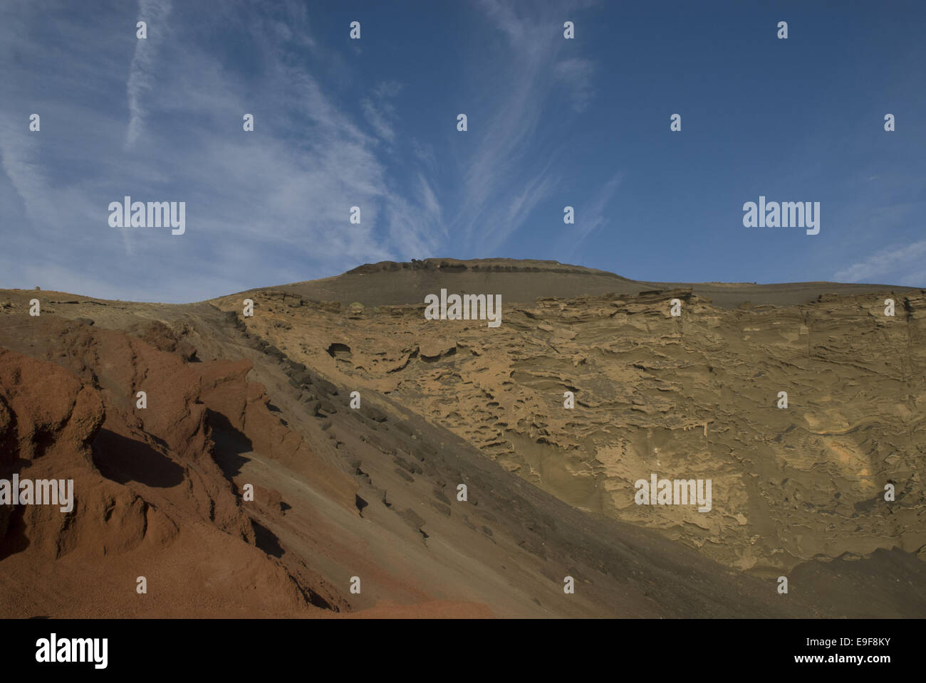 Krater in der Nähe von Elö Golfo auf Lanzarote Stockfoto