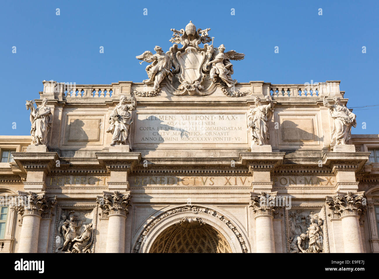 Trevi Brunnen Details in Rom Italien Stockfoto