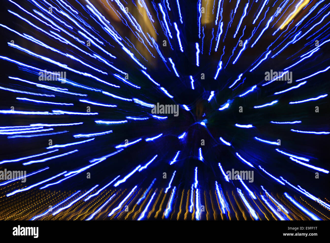 Muster von blauen Lichtleisten Stockfoto