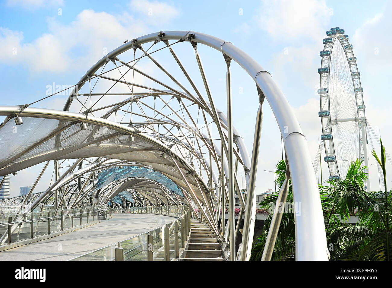 Helix-Brücke in Singapur Stockfoto