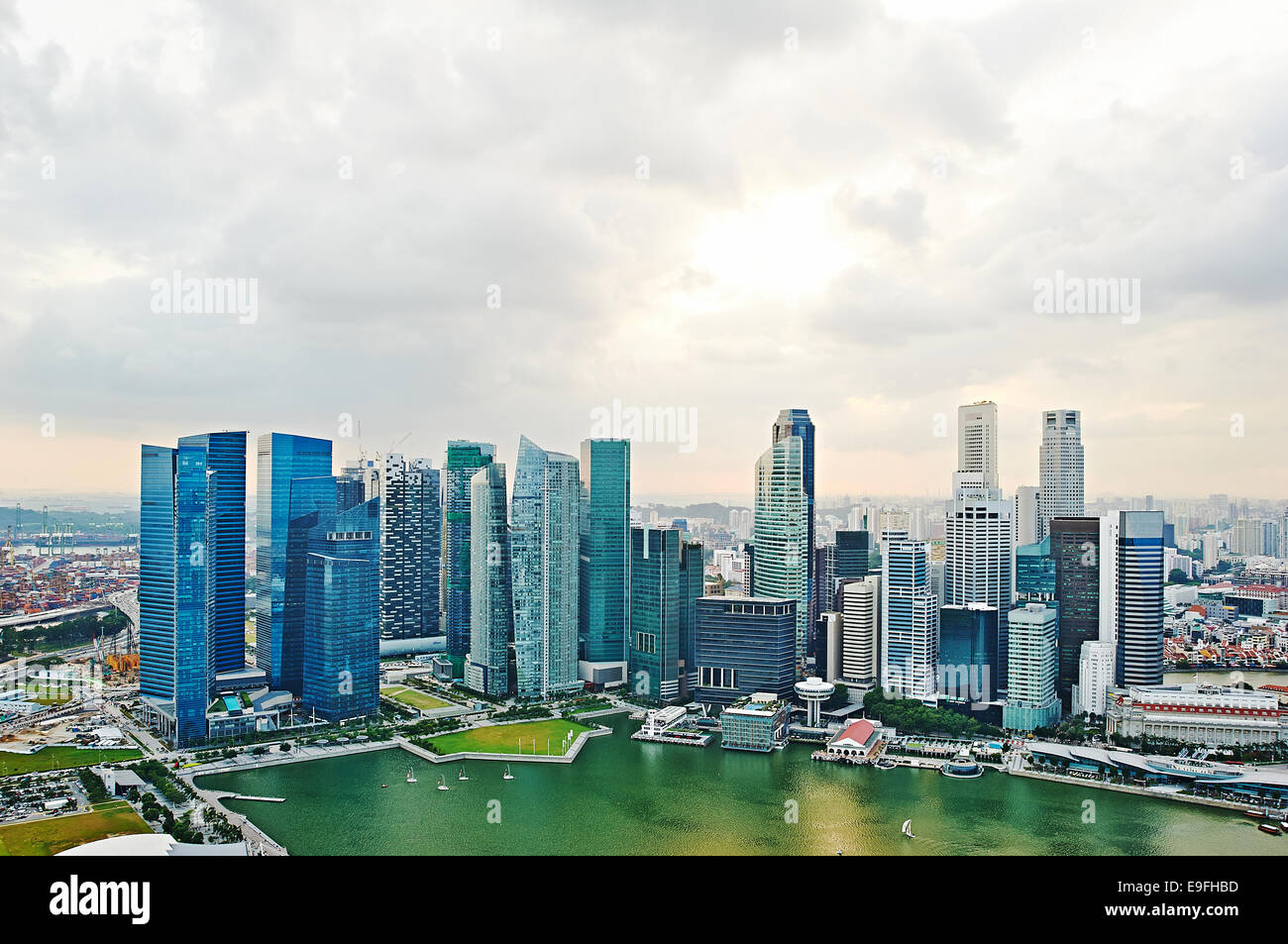 Singapur bei Sonnenuntergang Stockfoto