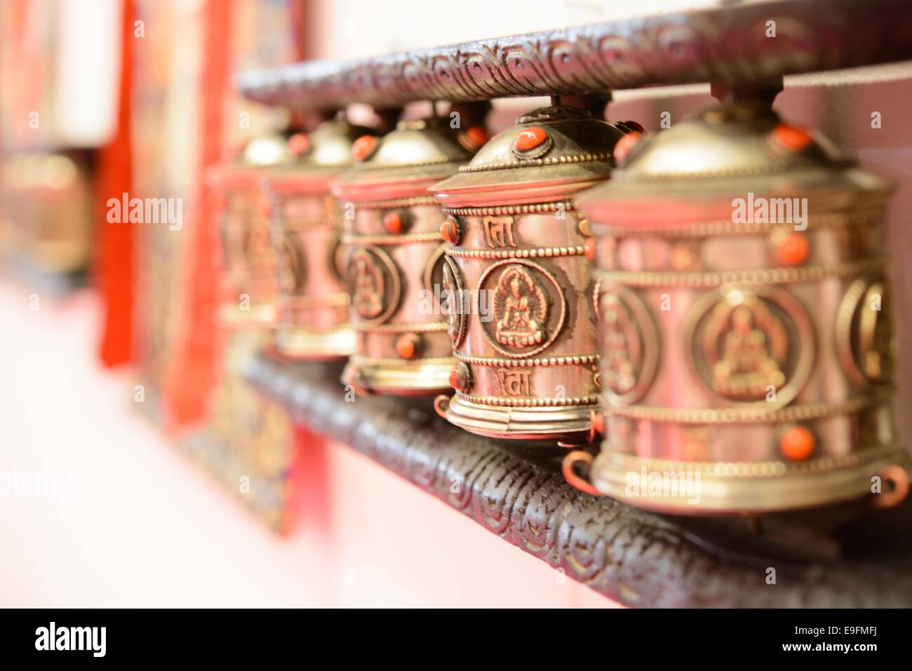 tibetanische Gebetsmühle Stockfoto