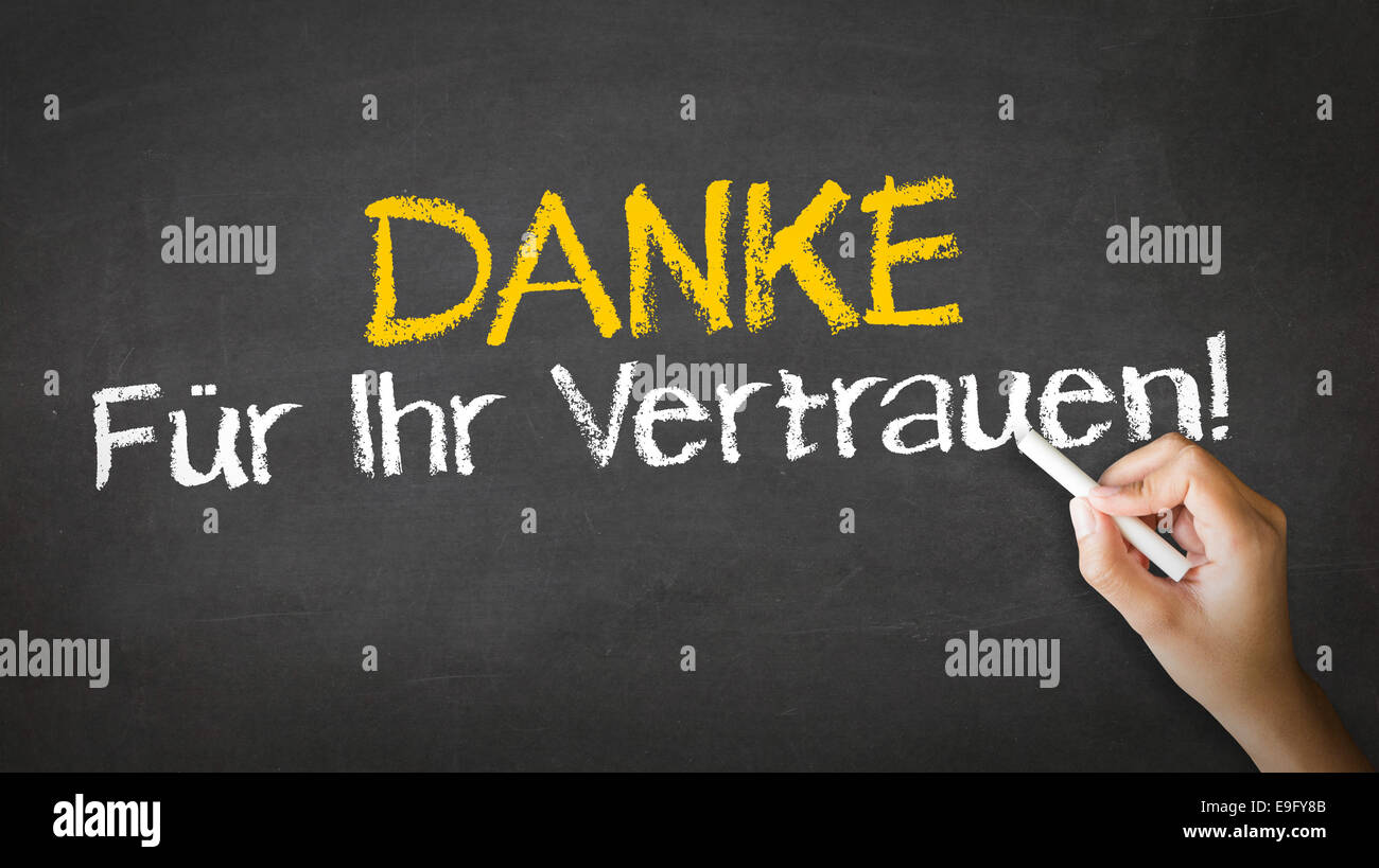 Vielen Dank für Ihre Unterstützung (In Deutsch) Stockfoto