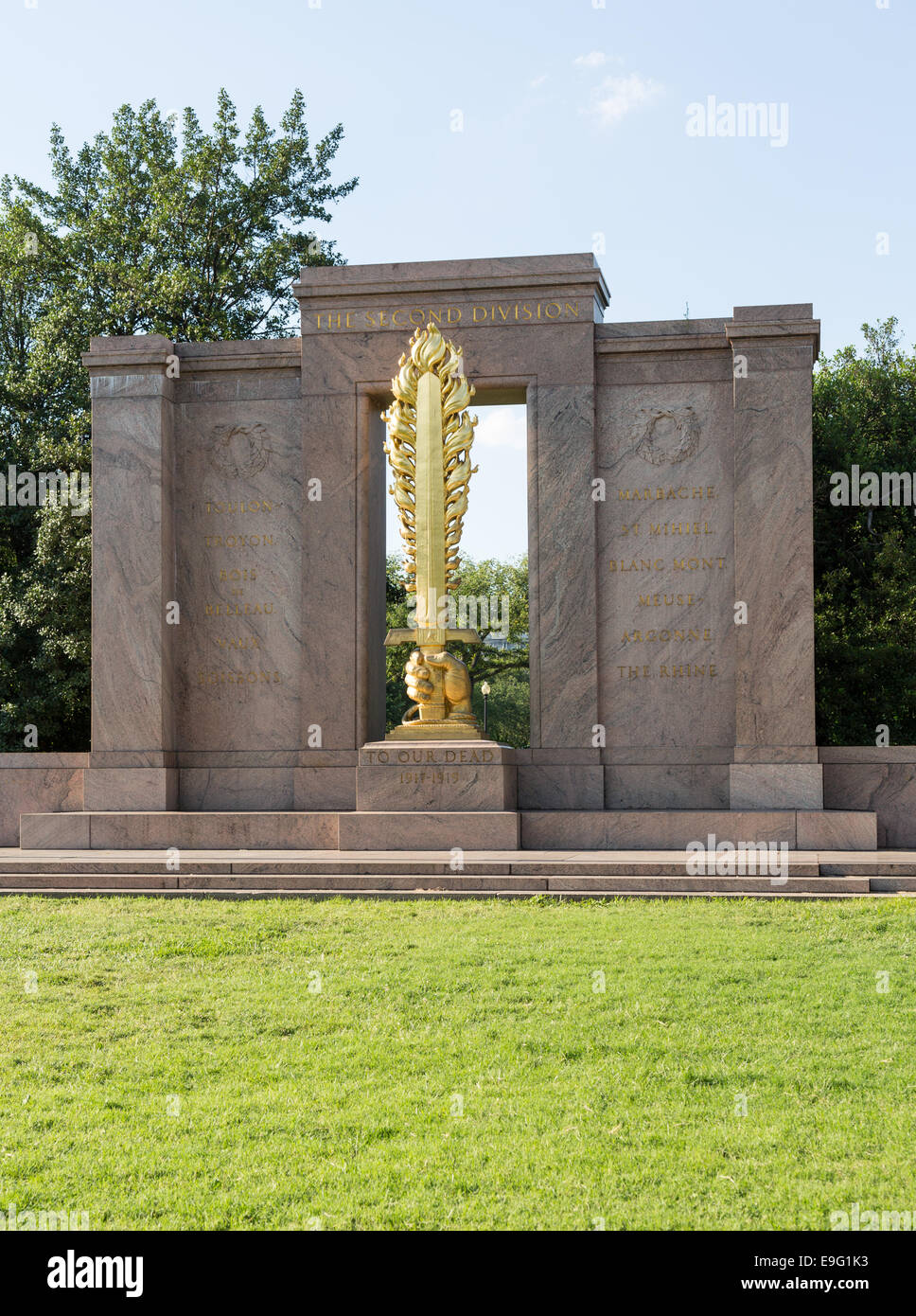 Zweite Division Memorial Washington DC Stockfoto