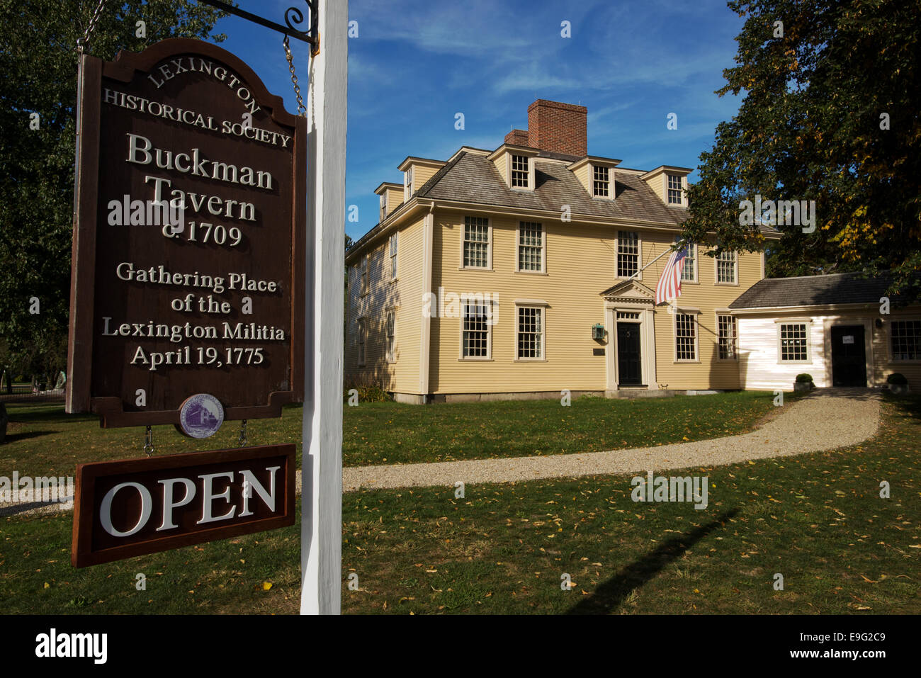 Historische Buckman Tavern Lexington, Massachusetts, USA Stockfoto
