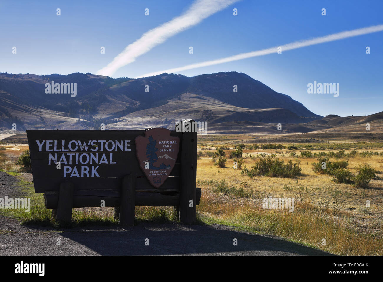 Geben Sie im Yellowstone-Nationalpark Stockfoto