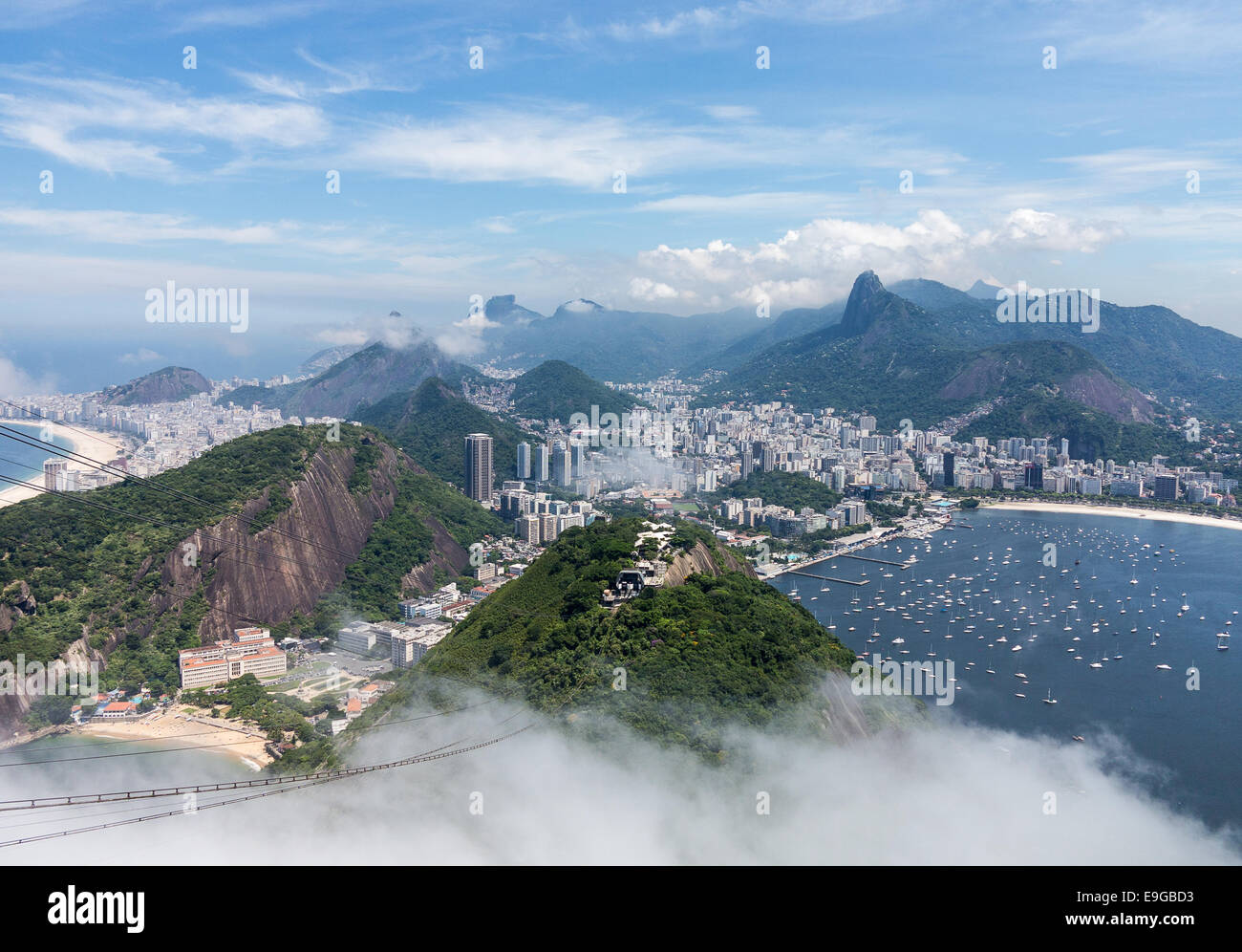 Hafen und die Skyline von Rio De Janeiro Brasilien Stockfoto