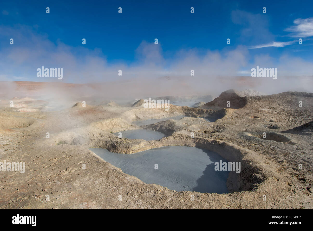 Schlamm-Geysir, Altiplano, Bolivien Stockfoto