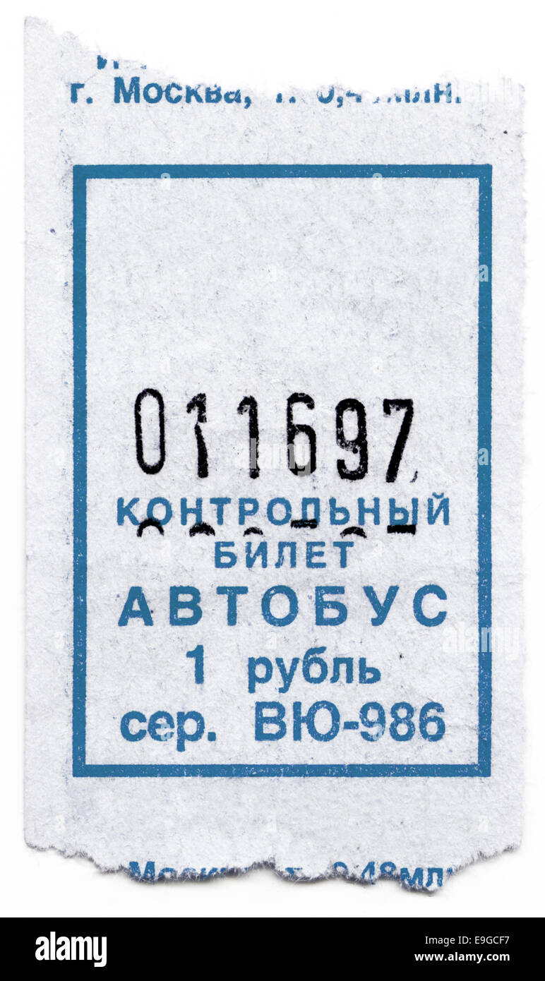 Tickets im bus Stockfoto