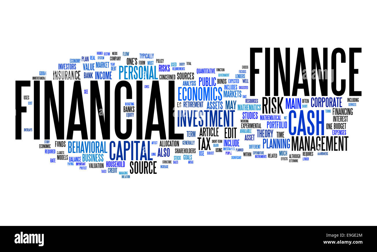 finanzielle Text cloud Stockfoto