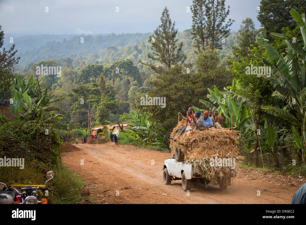 Szene aus Masama Dorf am Fuße des Mt. Kilimanjaro, Tansania. Stockfoto