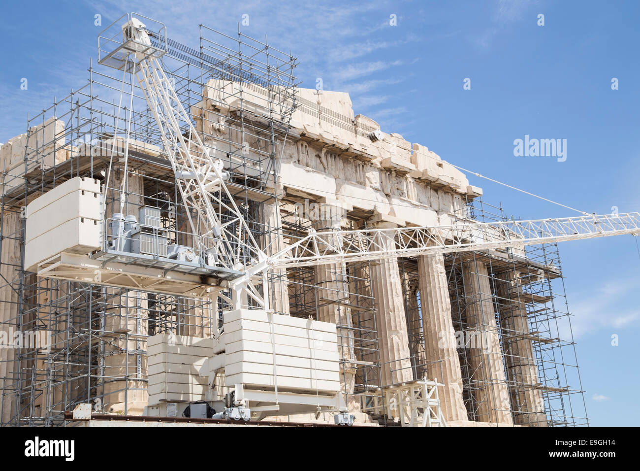 Restaurierung des Parthenon Stockfoto