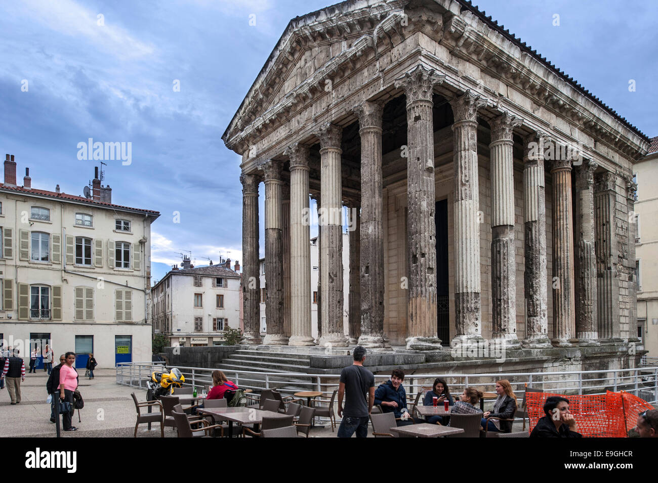 Römische Tempel des Augustus und Livia / Tempel d'Auguste et de Fach-in der Stadt Vienne, Rhône-Alpes Isère, Frankreich Stockfoto