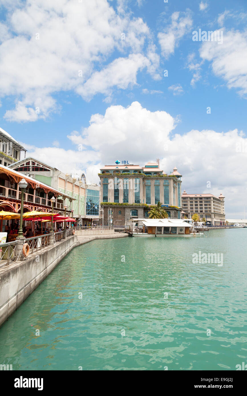 Die modernen Caudan Waterfront Bereich, Port Louis, Mauritius Stockfoto