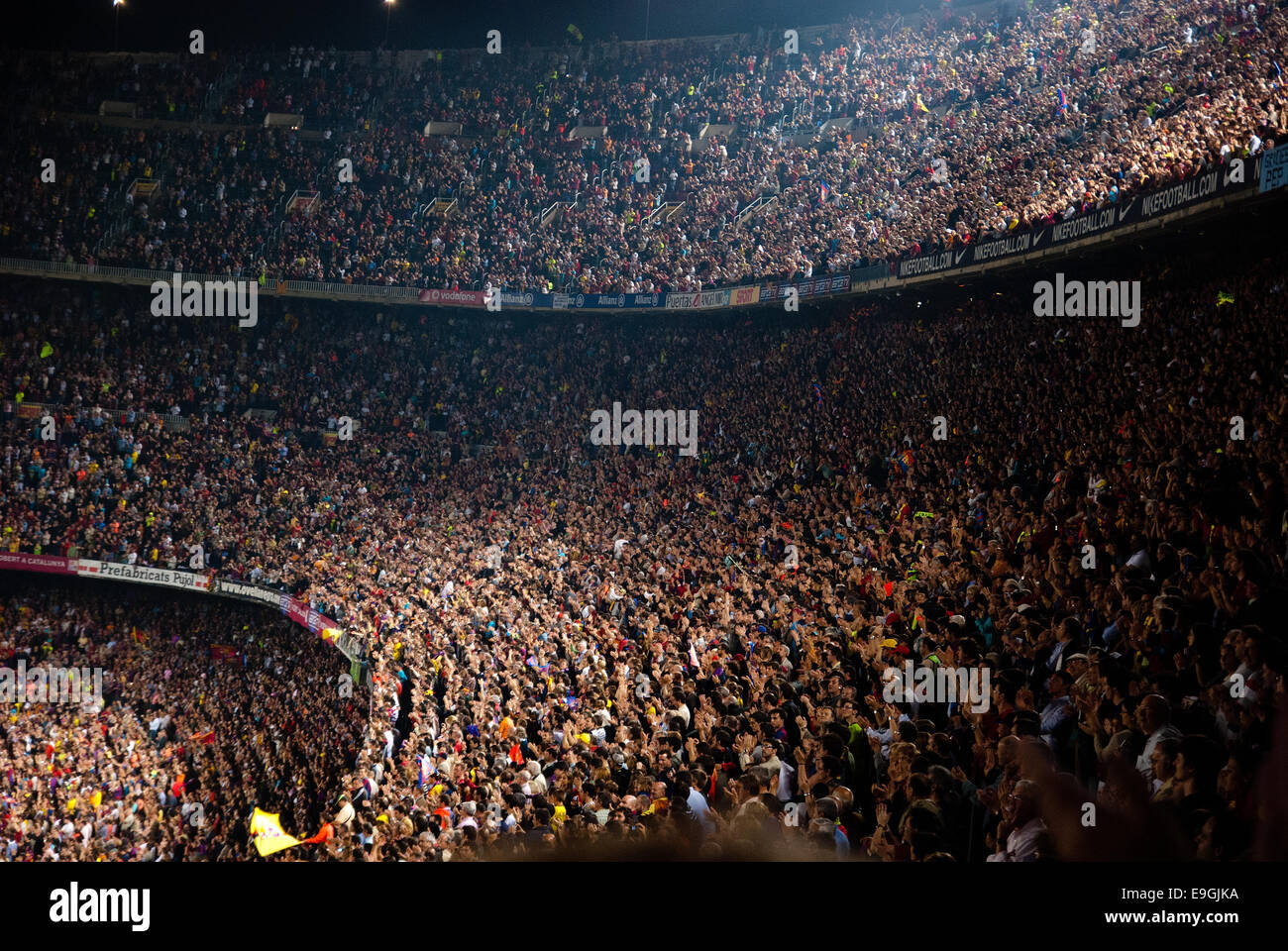 BARCELONA - 23 Mai: Camp Nou-Stadion nach dem Spiel gegen Osasuna am 23. Mai 2009 in Barcelona, Spanien. Stockfoto