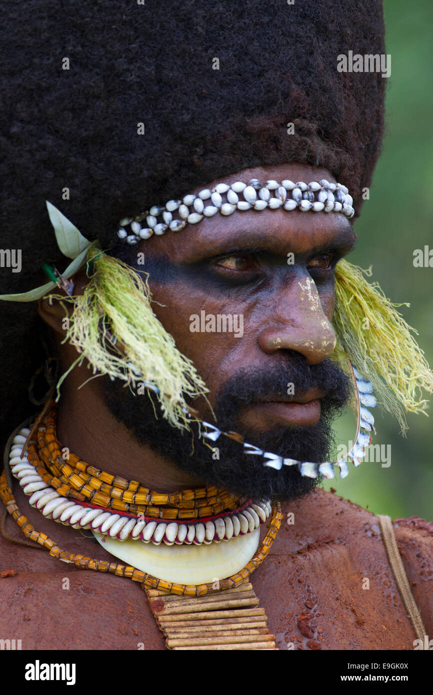 Porträt einer Tribesman Provinz Enga Stockfoto