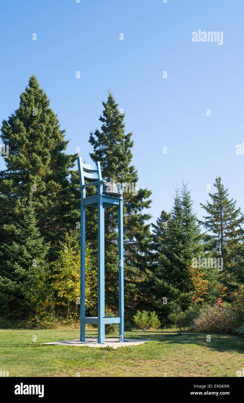 Lyons Ansicht Skulptur von Roly Martin im Boulevard Lake Park, Thunder Bay, Ontario, Kanada Stockfoto