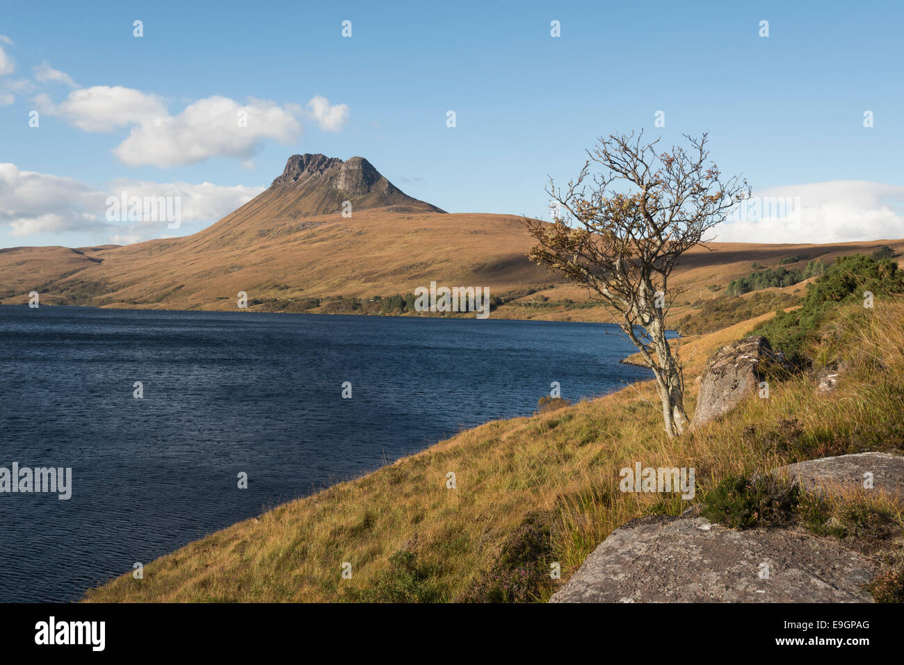 Stac Pollaidh und Loch Lurgainn, Coigach, Assynt, NW-Schottland Stockfoto