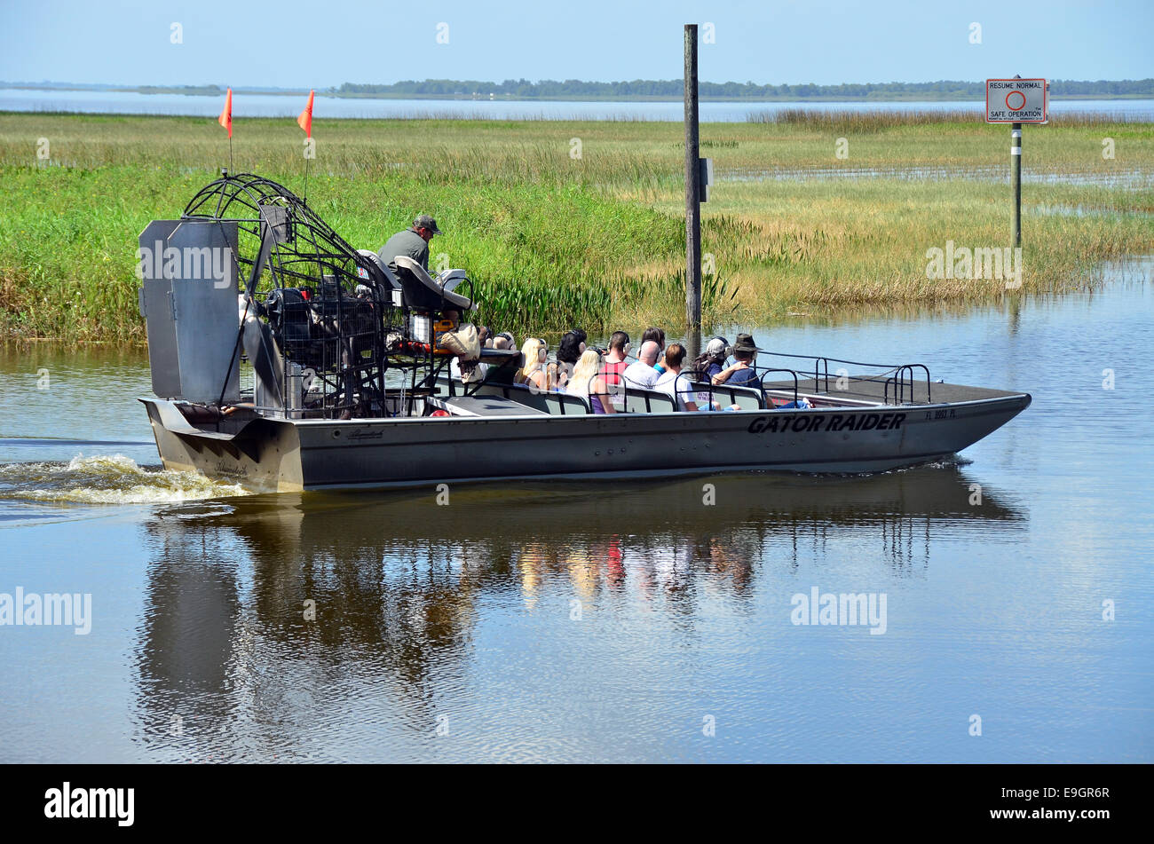 Boggy Creek Airboat Ride West Lake Toho in Southport Park in der Nähe von Kissimmee Orlando Florida Stockfoto