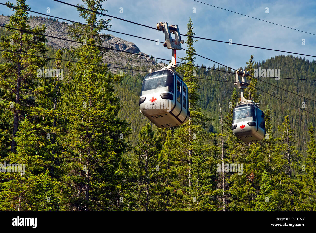 Sulphur Mountain Gondola, Banff Nationalpark Stockfoto