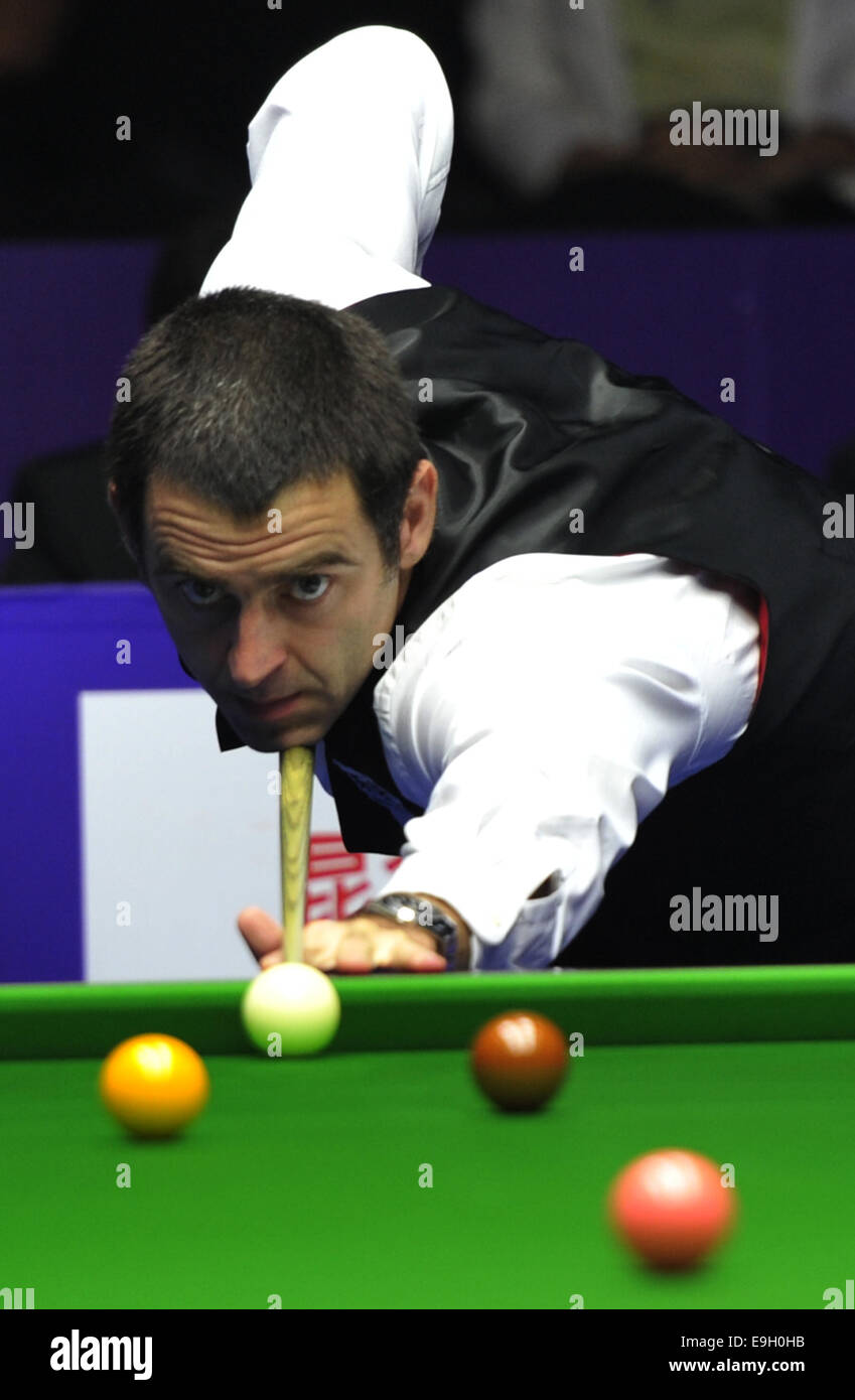 O'Sullivan in 2014 Snooker International Championship in Chengdu, Sichuan, China am 26. Oktober 2014-Spiel. Stockfoto