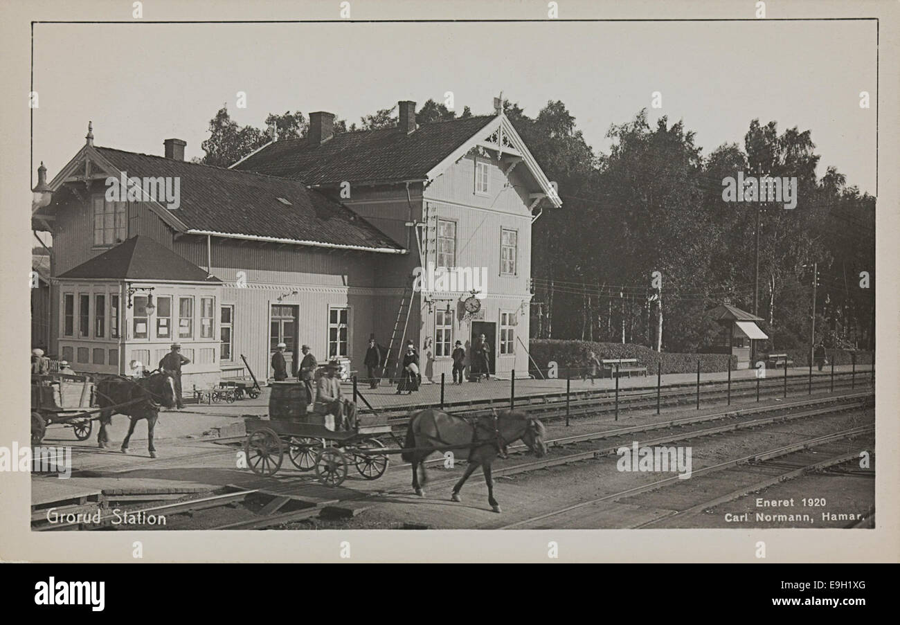 Grorud Station, ca. 1920 Stockfoto