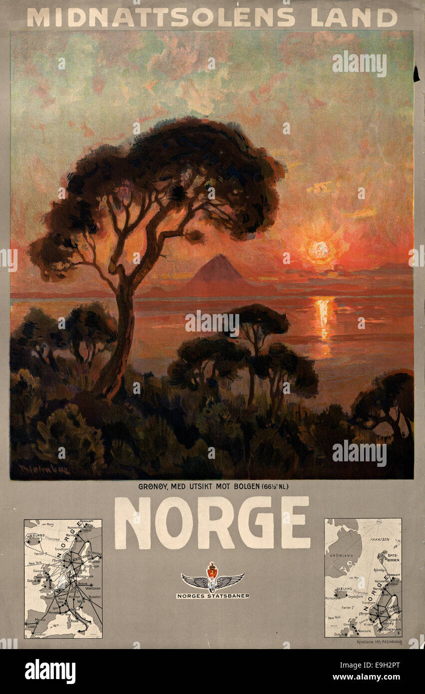 Norge-Midnattsolens land Stockfoto