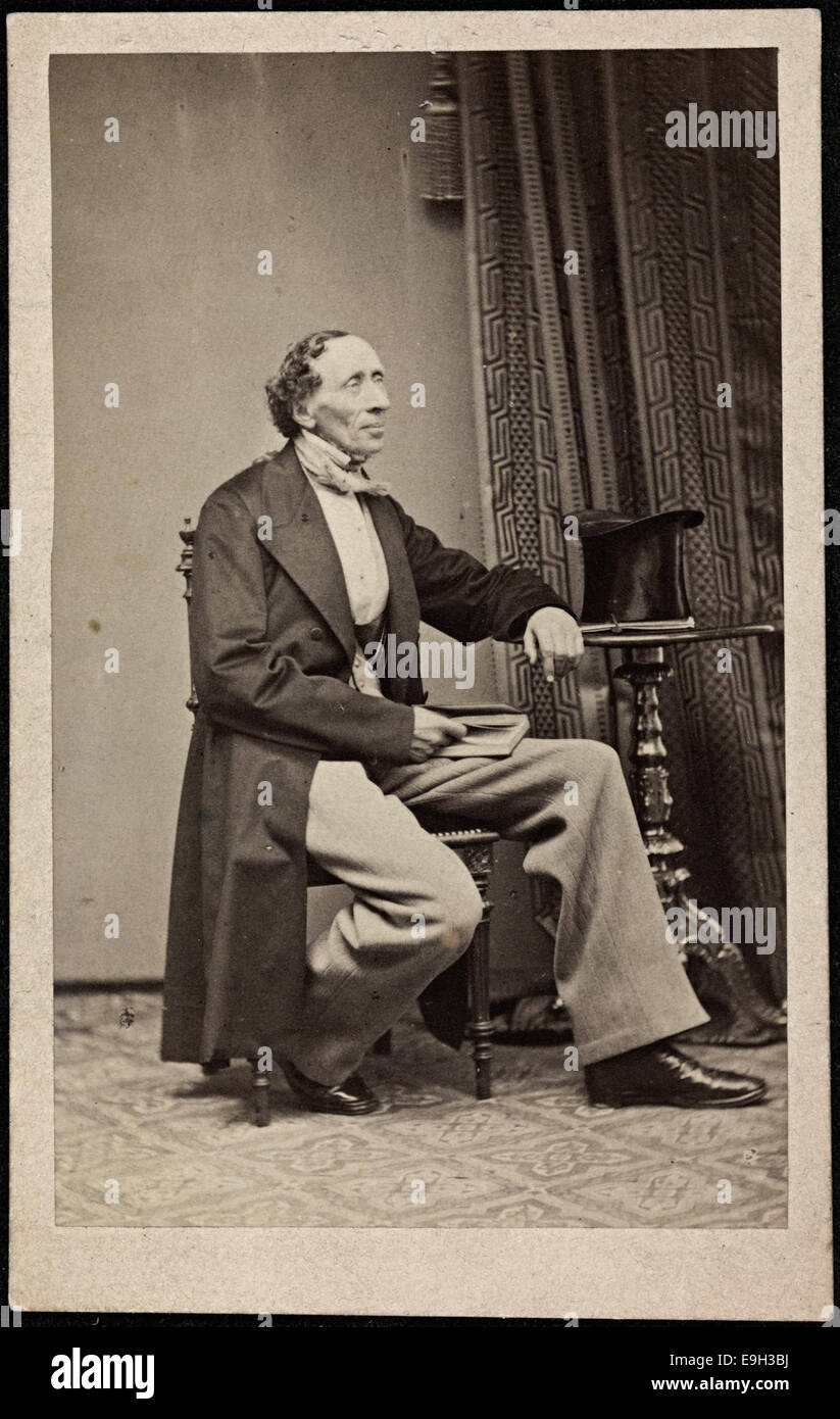 Portrett Av H. C. Andersen (1805-1875), ca. 1865 Stockfoto