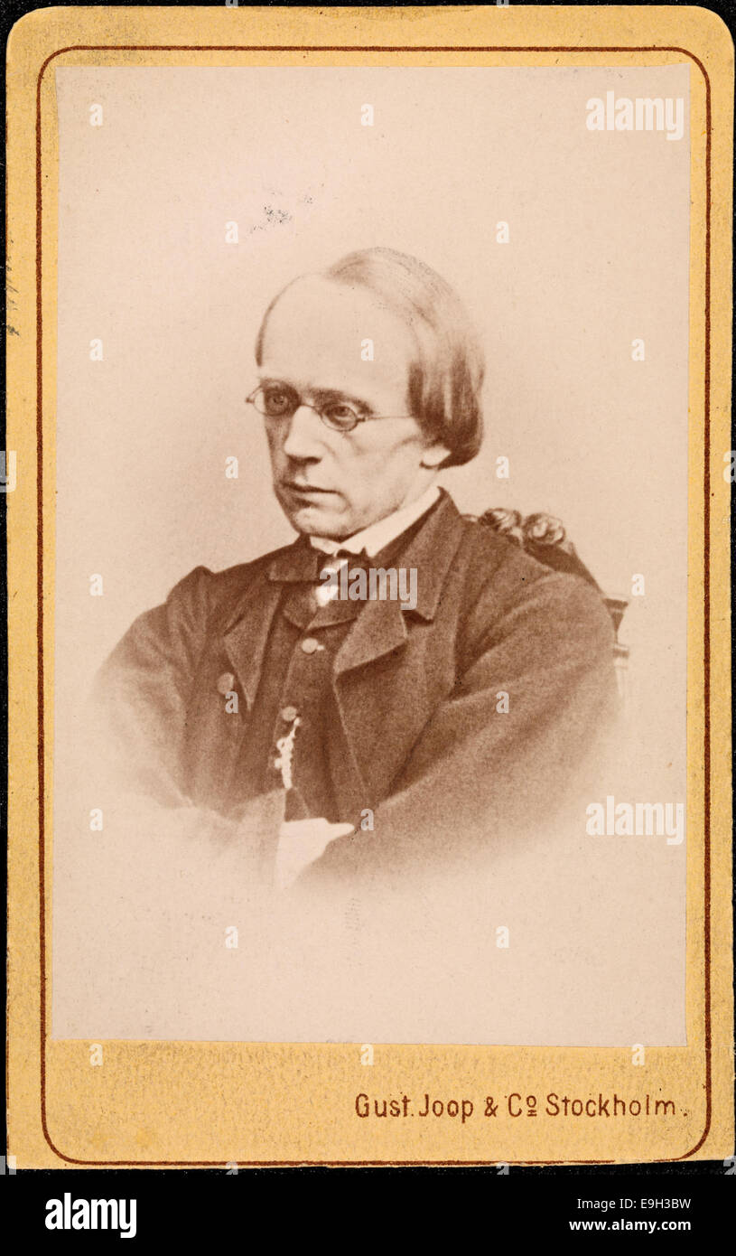 Ein Carte de Visite Porträt von Halfdan Kjerulf (1815–1868), einem norwegischen Komponisten und Musikpädagogen. Das Bild unterstreicht seine Bedeutung für die norwegische Musikgeschichte im 19. Jahrhundert. Stockfoto