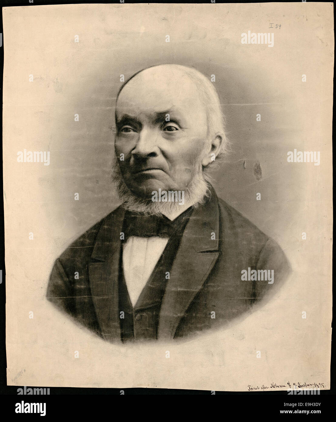 Ein Porträt von Ivar Aasen (1813–1896), einer Schlüsselfigur in der Entwicklung der norwegischen Sprache, aufgenommen 1895. Dieses Bild befindet sich in der Nationalbibliothek von Norwegen. Stockfoto