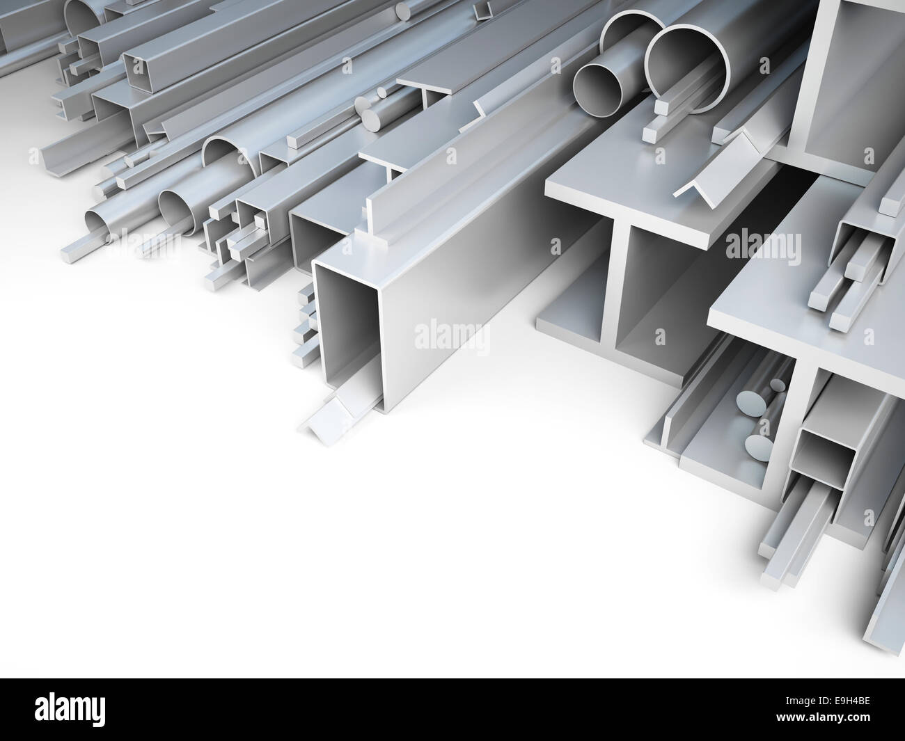 3D Bild der verschiedenen Metallprofil Stockfoto