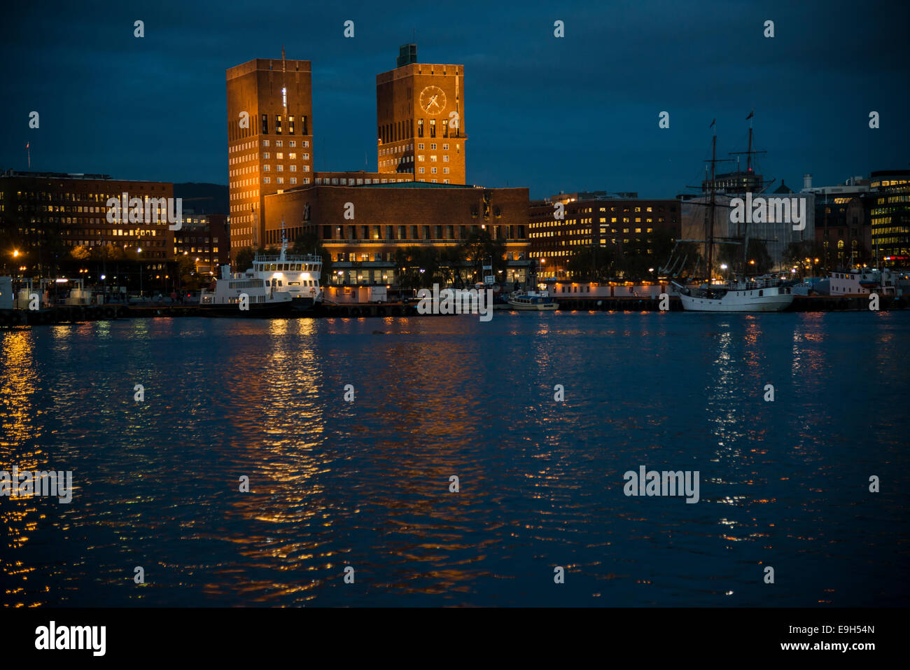 Rathaus, Oslo, Norwegen Stockfoto