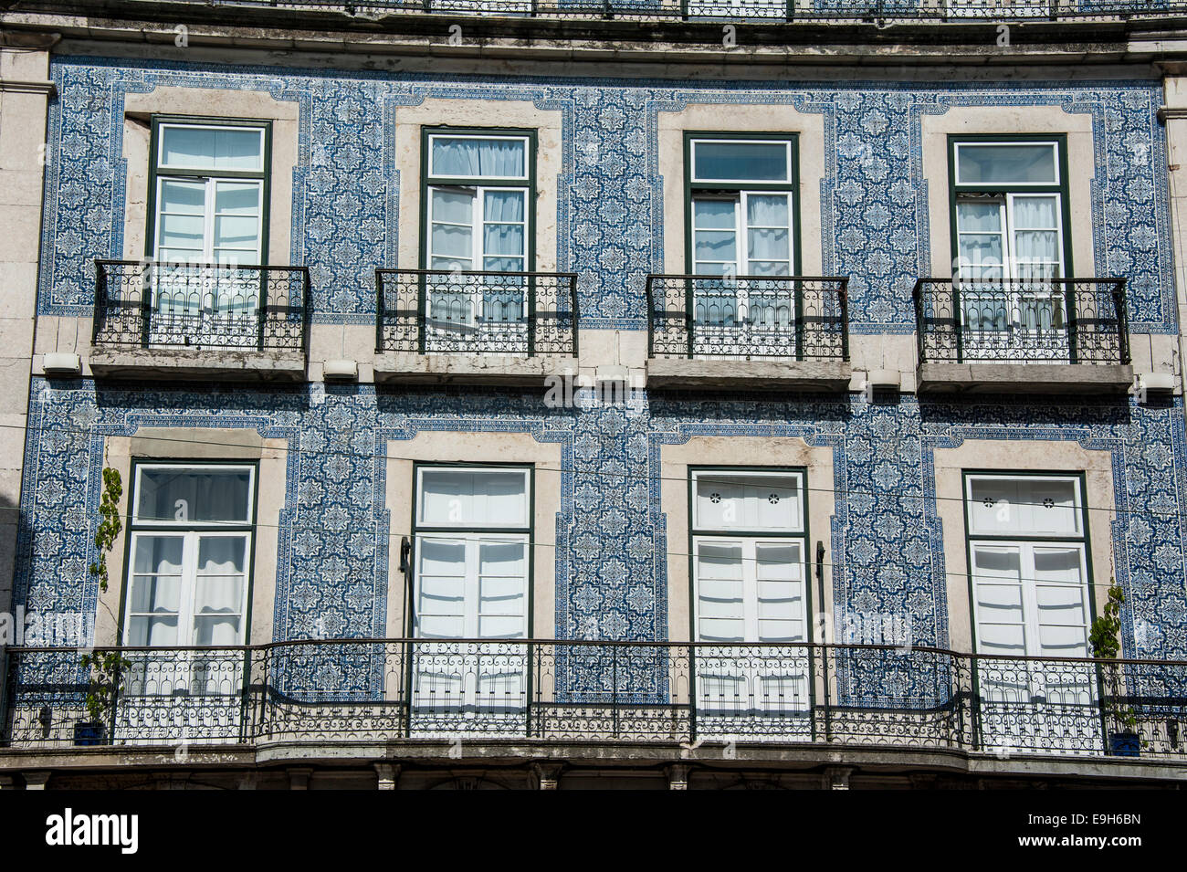 Typische portugiesische Fassade, Lissabon, Distrikt Lissabon, Portugal Stockfoto