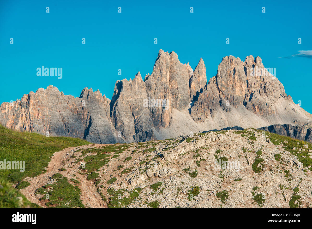 Croda da Lago Berg im Abendlicht, Dolomiten, Veneto, Italien Stockfoto