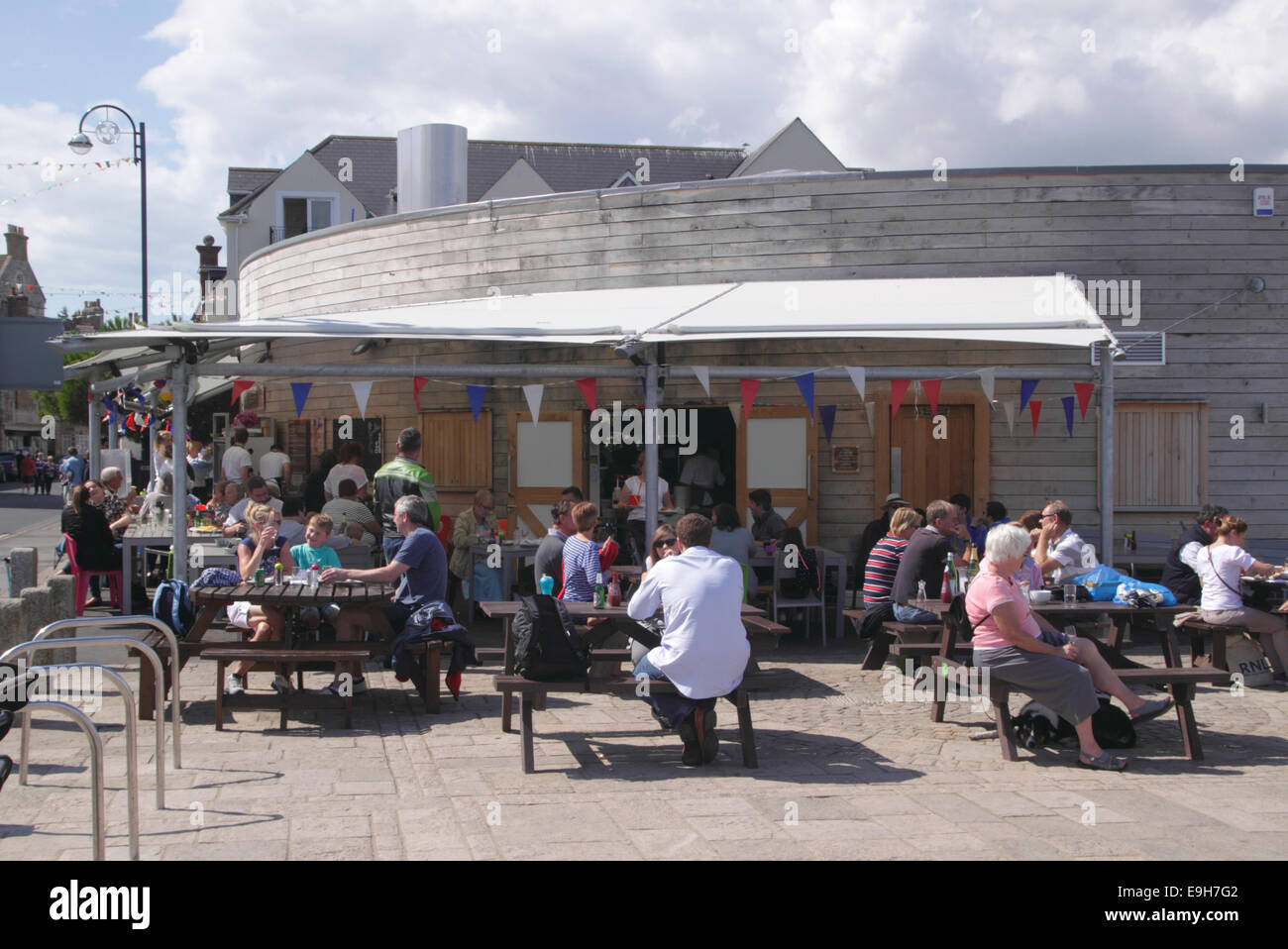 Gee Muschel weißen Fisch Bar Swanage Dorset-England Stockfoto