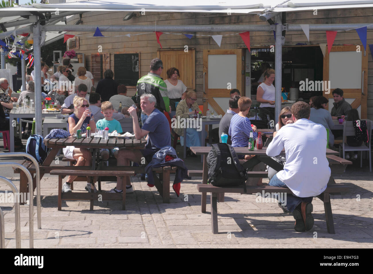 Gee Muschel weißen Fisch Bar Swanage Dorset-England Stockfoto