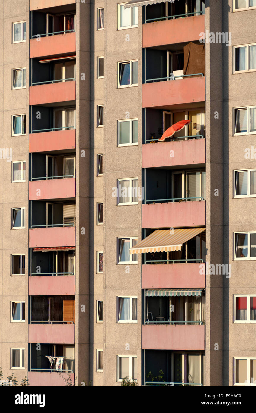 Wohn-Hochhaus, Block von Wohnungen, Fulda, Hessen, Deutschland Stockfoto